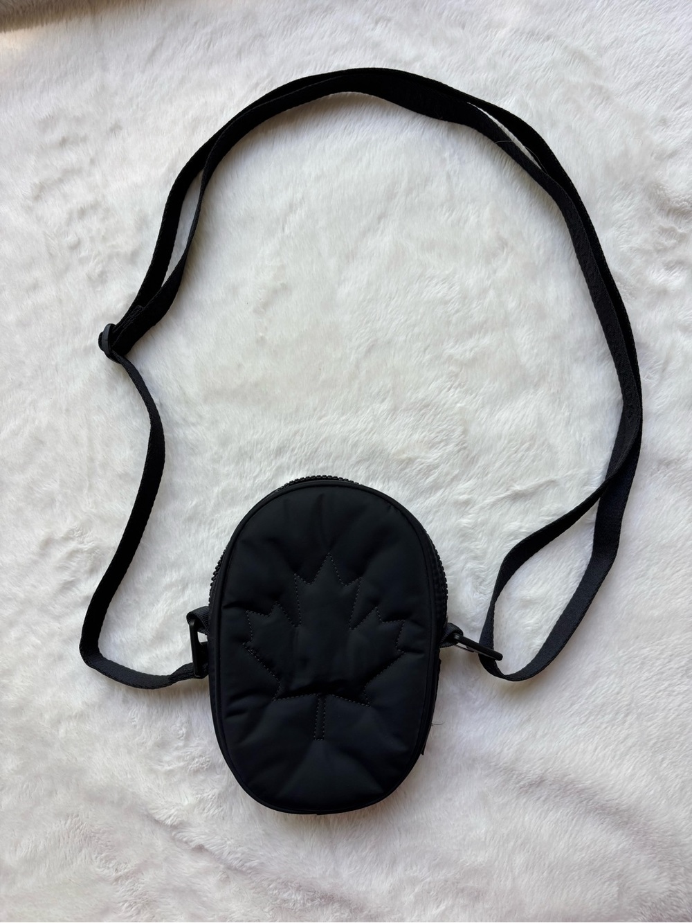 Lululemon Black Team Canada Quilted Maple Leaf Adjustable Crossbody Pouch